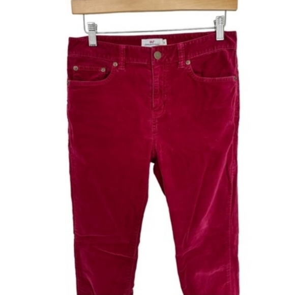Vineyard Vines Velvet High Rise Pants Skinny Stretchy  Size 4 - Picture 5 of 11